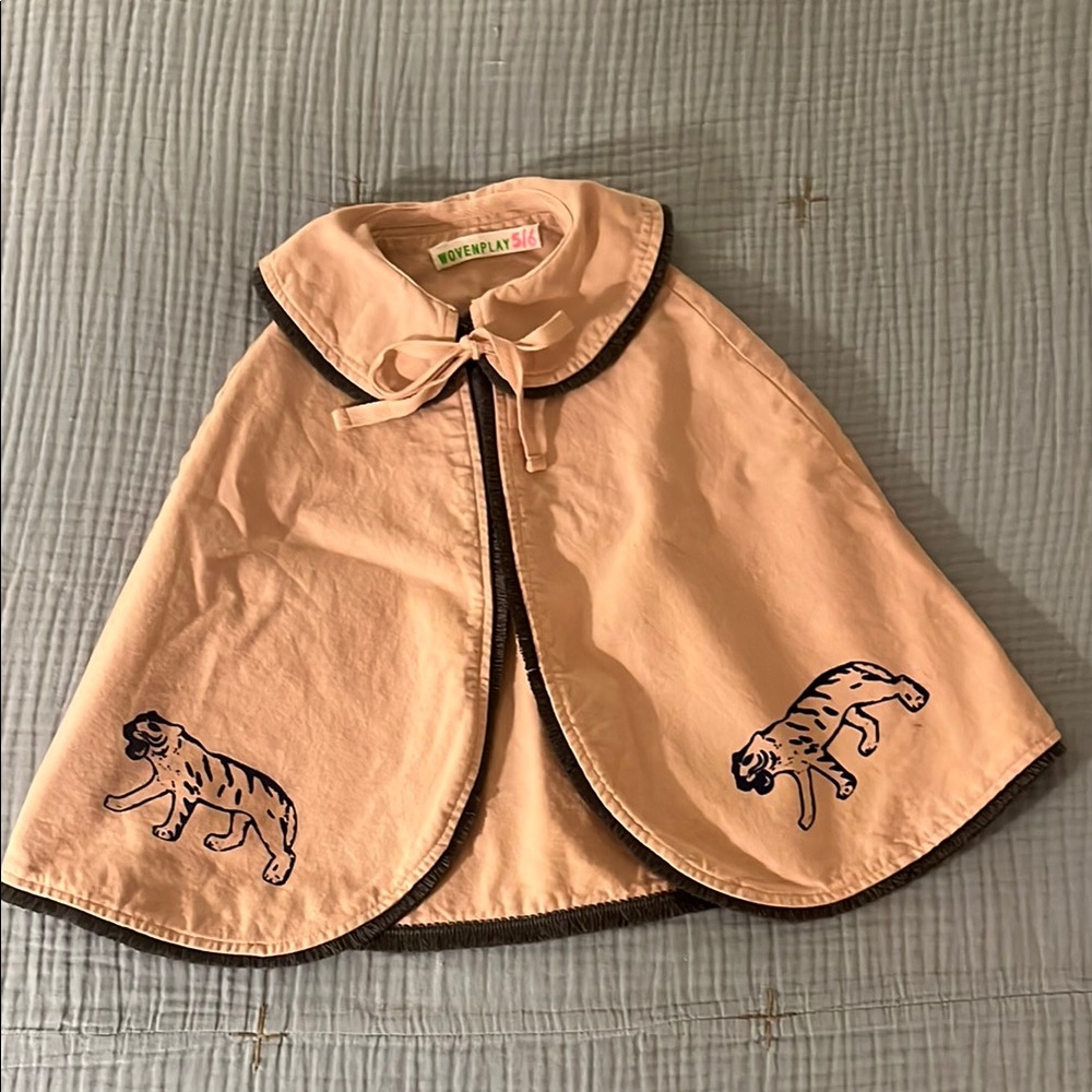 Wovenplay Tan Cape with Tiger Design